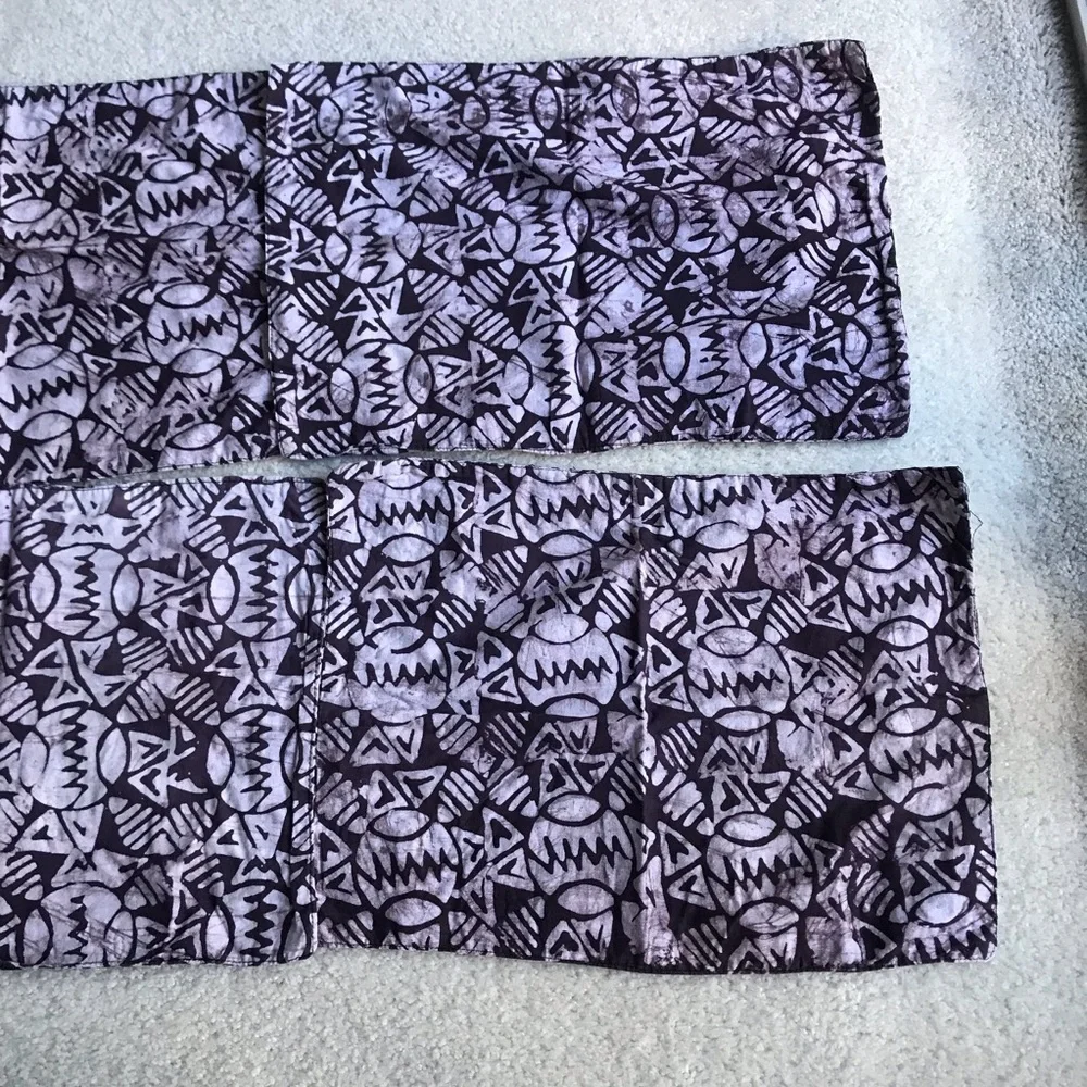 Set of 4 Vintage Handmade Brown & Orange Batik African-Inspired Placemats